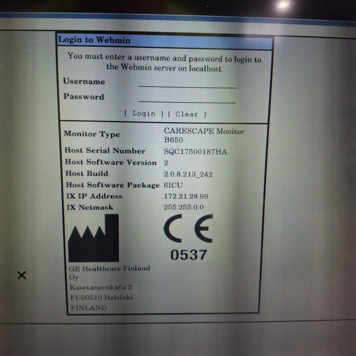 GE Healthcare Carescape B650 Patient Monitor