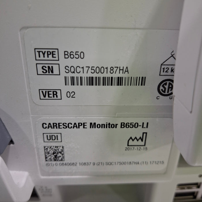 GE Healthcare Carescape B650 Patient Monitor