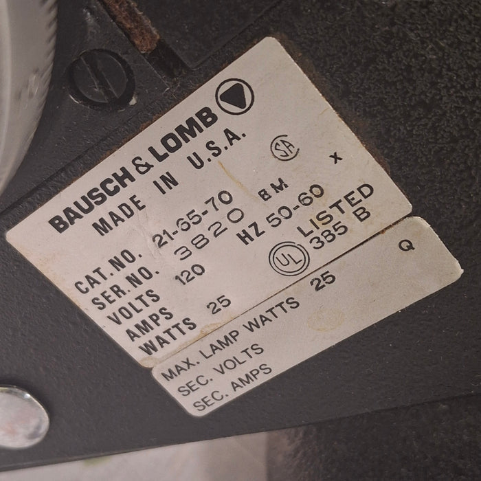 Bausch and Lomb 21-65-70 Lensometer