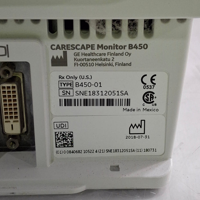 GE Healthcare GE Healthcare Carescape B450 Critical Care Patient Monitor Patient Monitors reLink Medical