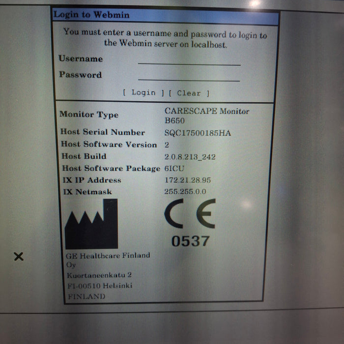 GE Healthcare Carescape B650 Patient Monitor