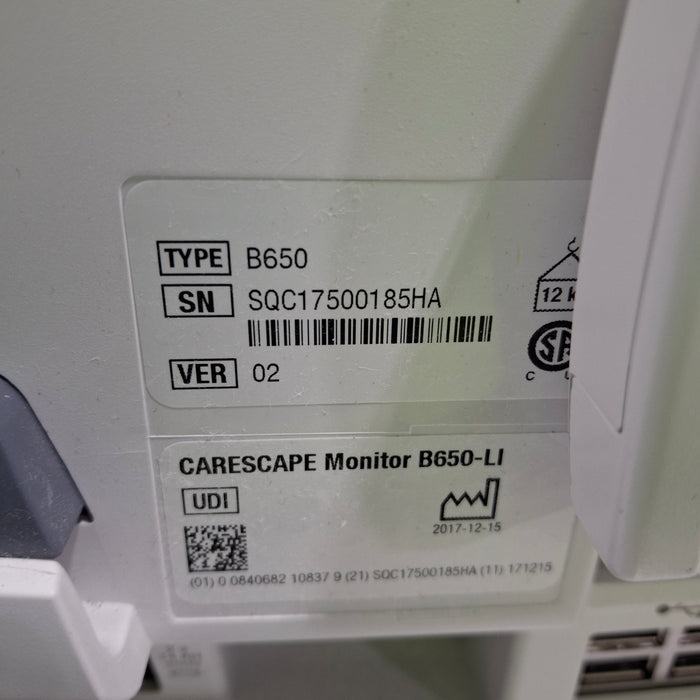 GE Healthcare Carescape B650 Patient Monitor