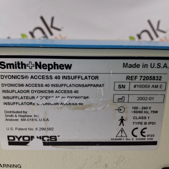 Smith & Nephew Smith & Nephew Dyonics Access 40 Insufflator Rigid Endoscopy reLink Medical