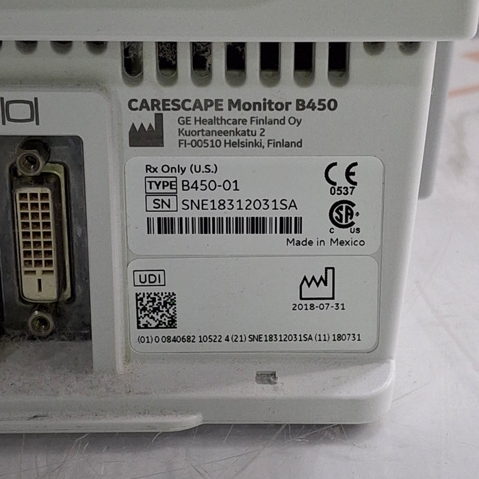 GE Healthcare GE Healthcare Carescape B450 Critical Care Patient Monitor Patient Monitors reLink Medical
