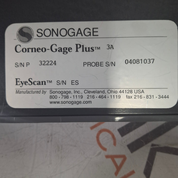 Sonogage, Inc. Corneo-Gage Plus Pachymeter