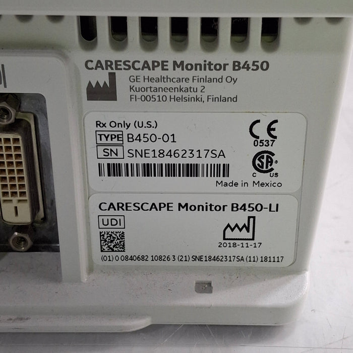 GE Healthcare GE Healthcare Carescape B450 Critical Care Patient Monitor Patient Monitors reLink Medical