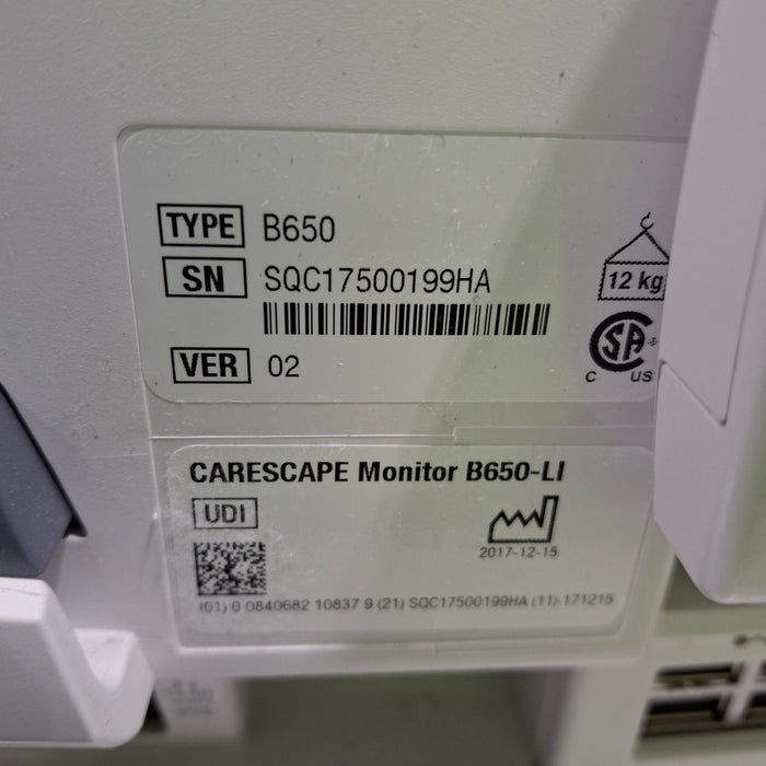 GE Healthcare GE Healthcare Carescape B650 Critical Care Patient Monitor Patient Monitors reLink Medical