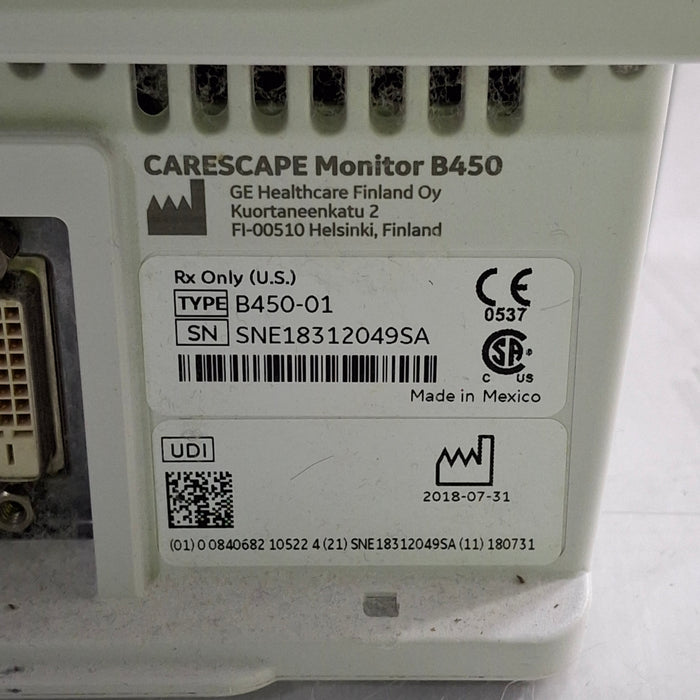 GE Healthcare GE Healthcare Carescape B450 Critical Care Patient Monitor Patient Monitors reLink Medical