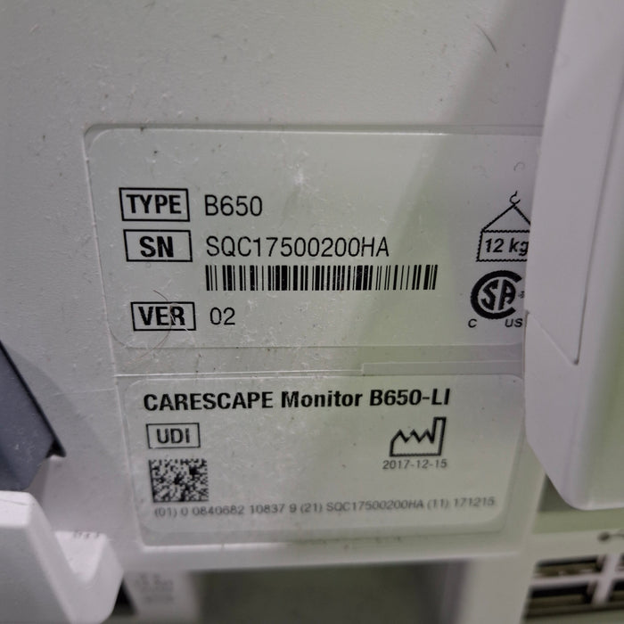 GE Healthcare GE Healthcare Carescape B650 Critical Care Patient Monitor Patient Monitors reLink Medical