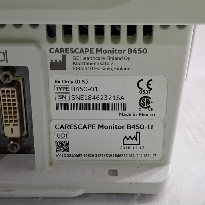 GE Healthcare GE Healthcare Carescape B450 Critical Care Patient Monitor Patient Monitors reLink Medical