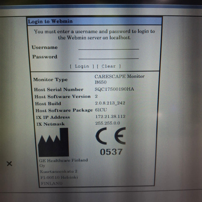 GE Healthcare Carescape B650 Patient Monitor