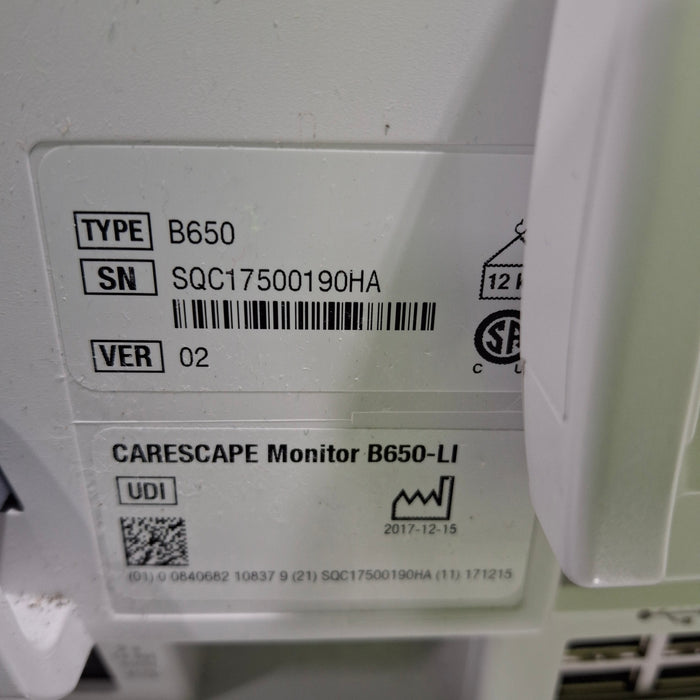 GE Healthcare Carescape B650 Patient Monitor