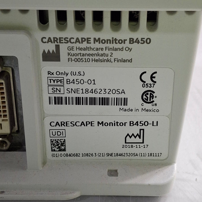 GE Healthcare GE Healthcare Carescape B450 Critical Care Patient Monitor Patient Monitors reLink Medical