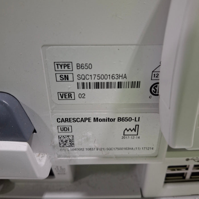 GE Healthcare GE Healthcare Carescape B650 Critical Care Patient Monitor Patient Monitors reLink Medical