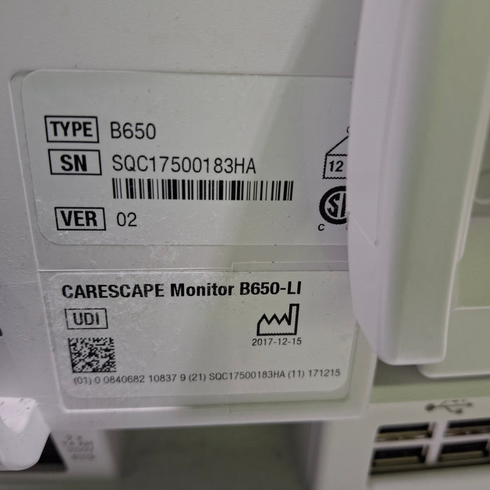 GE Healthcare Carescape B650 Patient Monitor