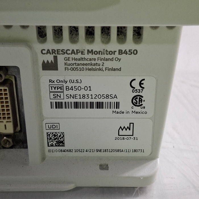GE Healthcare GE Healthcare Carescape B450 Critical Care Patient Monitor Patient Monitors reLink Medical