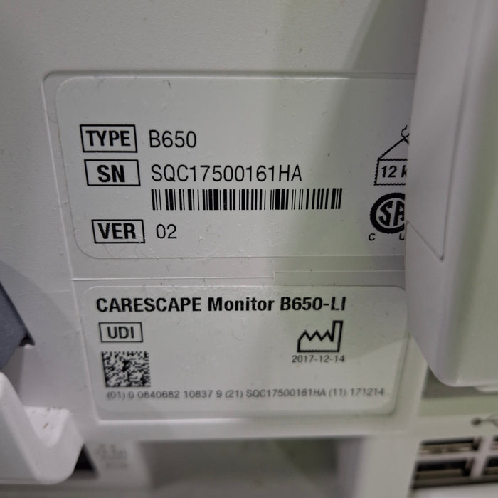 GE Healthcare GE Healthcare Carescape B650 Critical Care Patient Monitor Patient Monitors reLink Medical