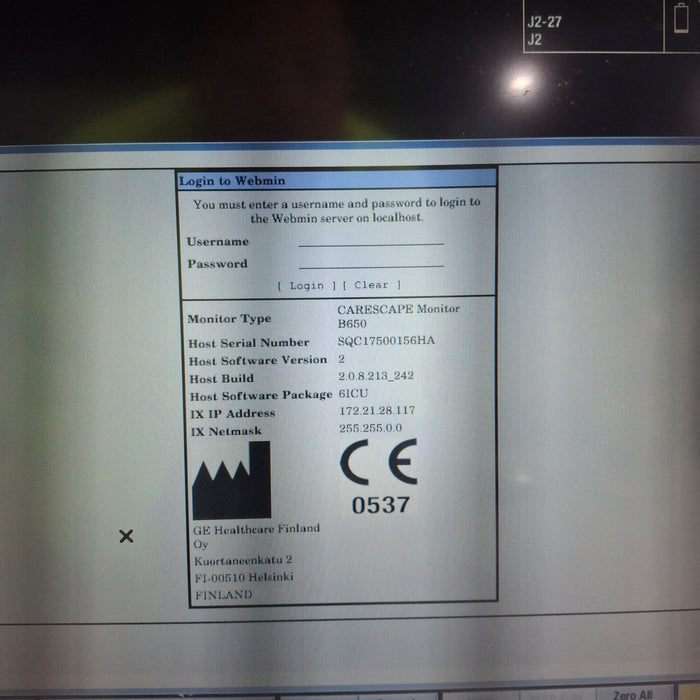 GE Healthcare Carescape B650 Critical Care Patient Monitor