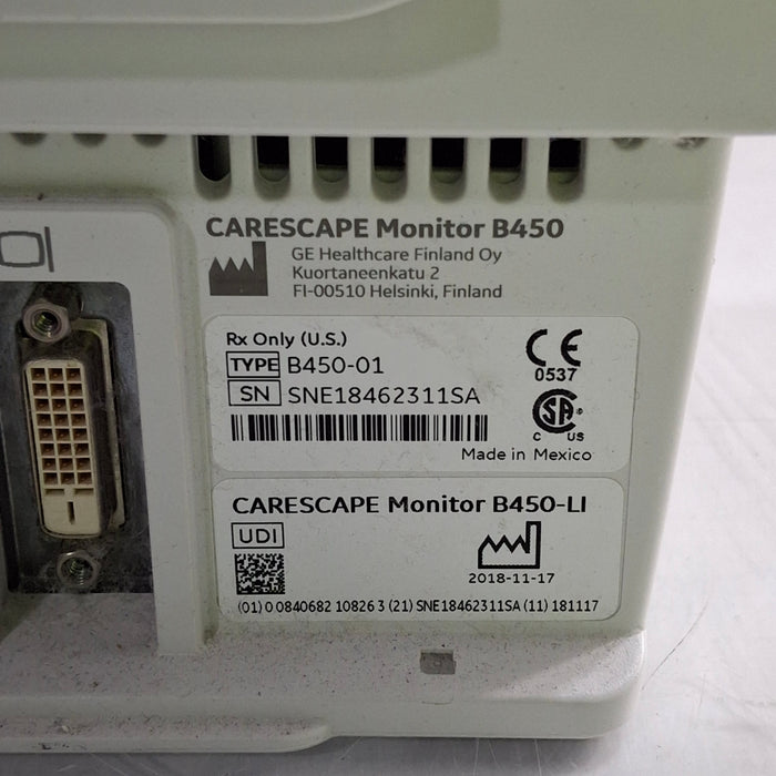 GE Healthcare GE Healthcare Carescape B450 Critical Care Patient Monitor Patient Monitors reLink Medical