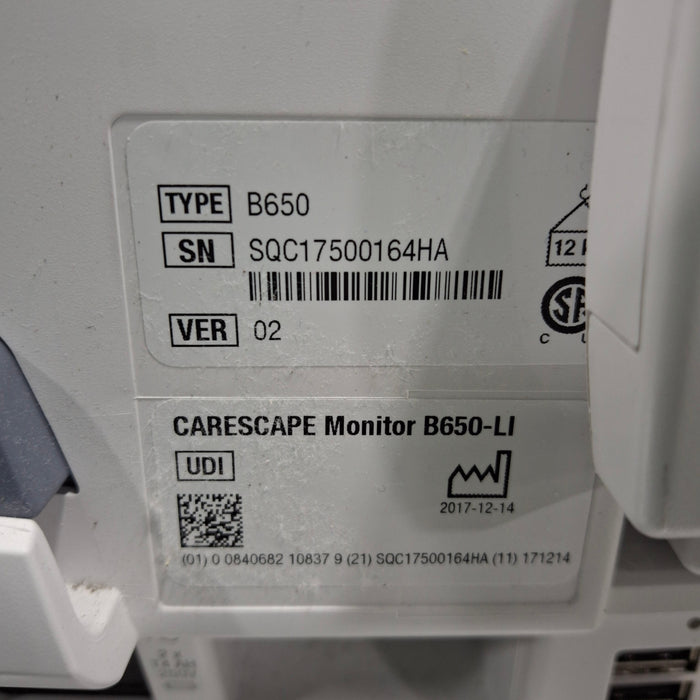 GE Healthcare GE Healthcare Carescape B650 Critical Care Patient Monitor Patient Monitors reLink Medical