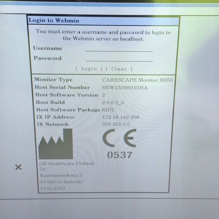 GE Healthcare Carescape B650 Patient Monitor