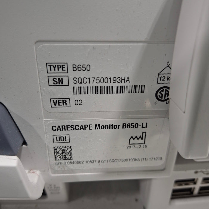 GE Healthcare Carescape B650 Patient Monitor