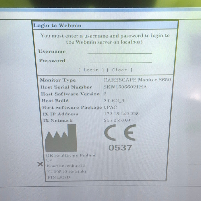 GE Healthcare Carescape B650 Patient Monitor