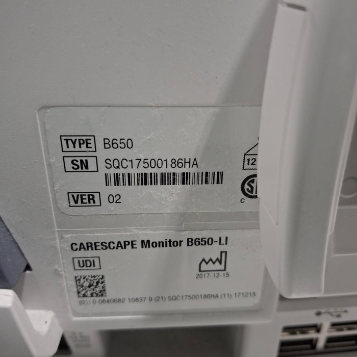 GE Healthcare Carescape B650 Patient Monitor