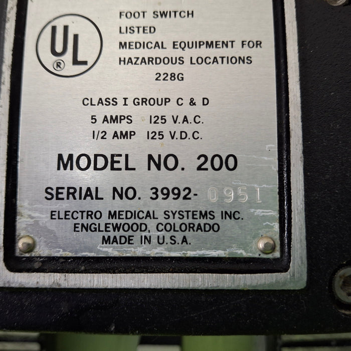 Electro Medical Systems Inc. Model 200 Footswitch