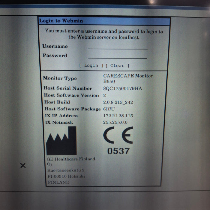 GE Healthcare Carescape B650 Patient Monitor