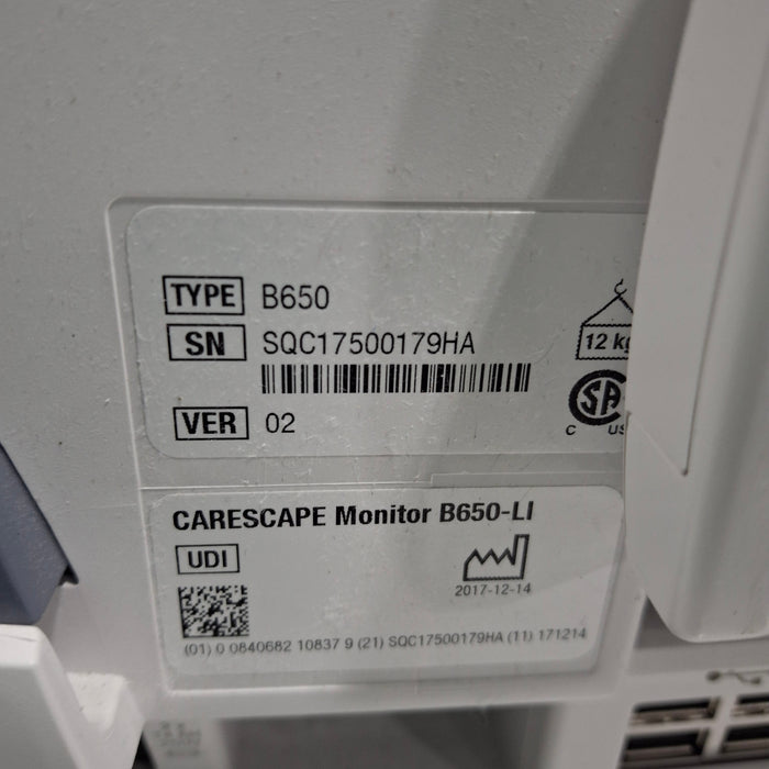 GE Healthcare Carescape B650 Patient Monitor