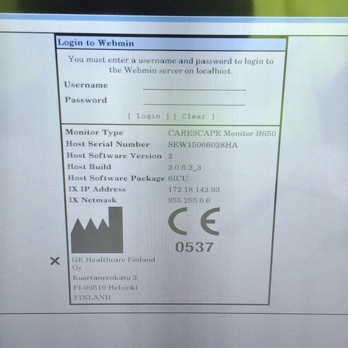 GE Healthcare Carescape B650 Patient Monitor