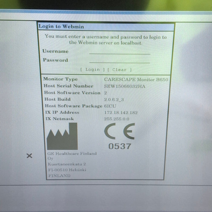 GE Healthcare Carescape B650 Patient Monitor