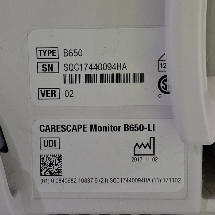 GE Healthcare Carescape B650 Patient Monitor