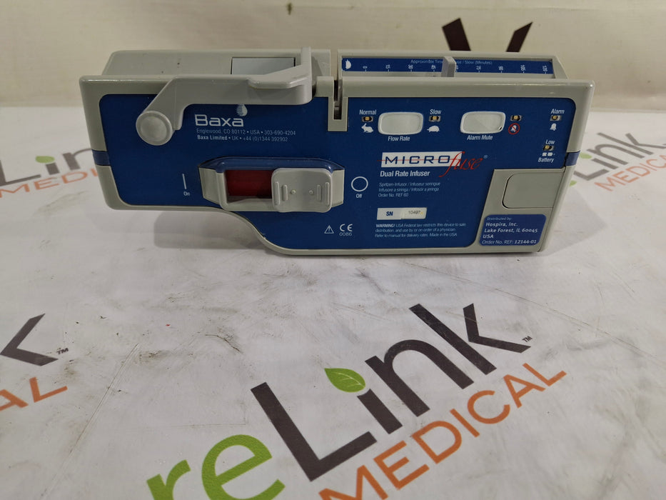 Baxa Corporation Baxa Corporation MicroFuse Dual Rate Syringe Infuser Pump Infusion Pump reLink Medical