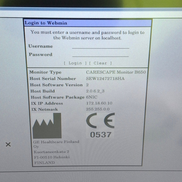 GE Healthcare Carescape B650 Patient Monitor