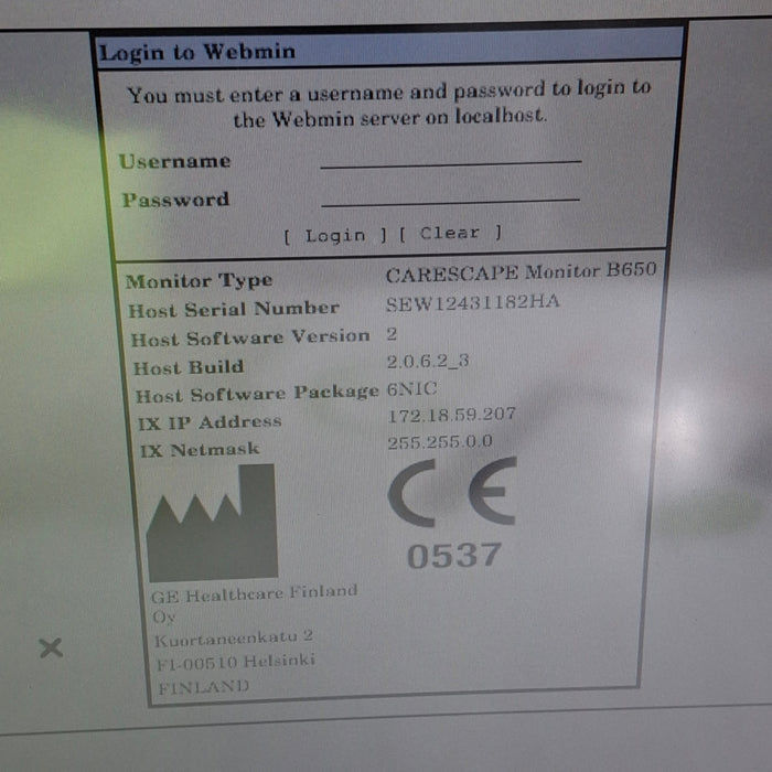 GE Healthcare Carescape B650 Patient Monitor