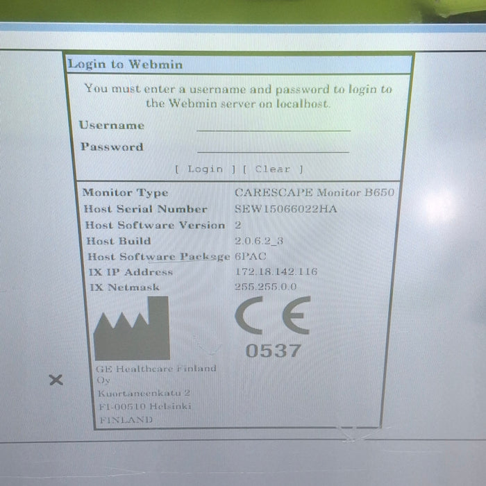 GE Healthcare Carescape B650 Patient Monitor