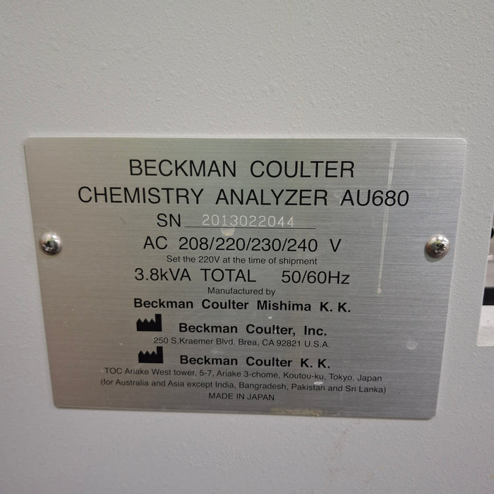 Olympus AU680 Clinical Chemistry Analyzer