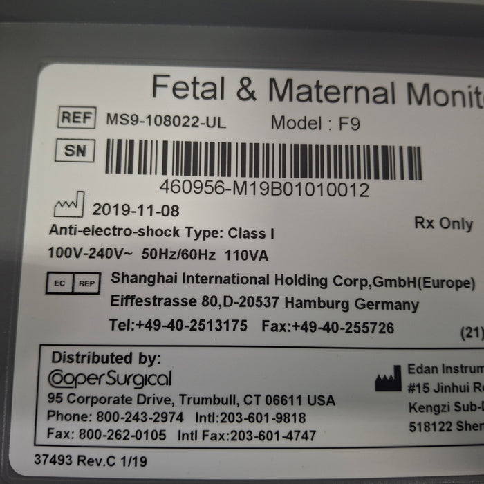 Cooper Surgical Model F9 Fetal & Maternal Monitor