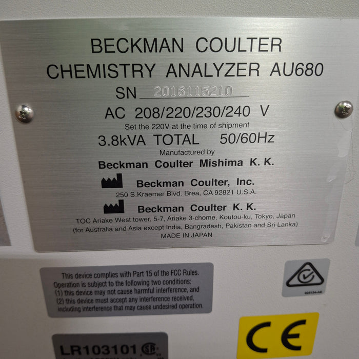Olympus AU680 Clinical Chemistry Analyzer