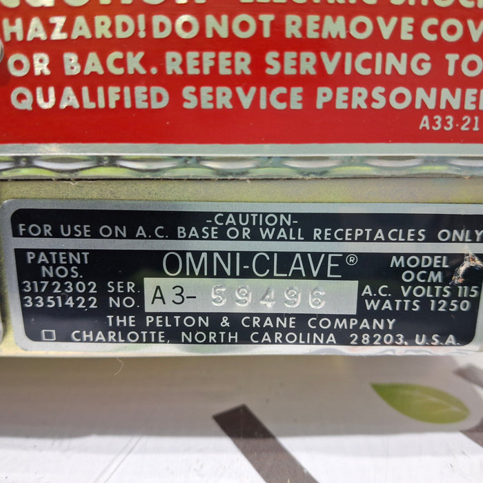 Pelton & Crane Omni-Clave Autoclave