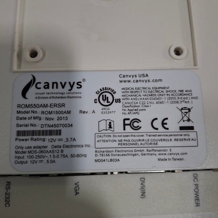 Canvys, a division of Richardson Electronics 15" Monitor