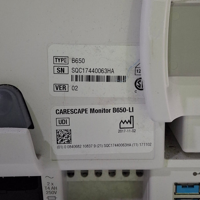 GE Healthcare GE Healthcare Carescape B650 Critical Care Patient Monitor Patient Monitors reLink Medical