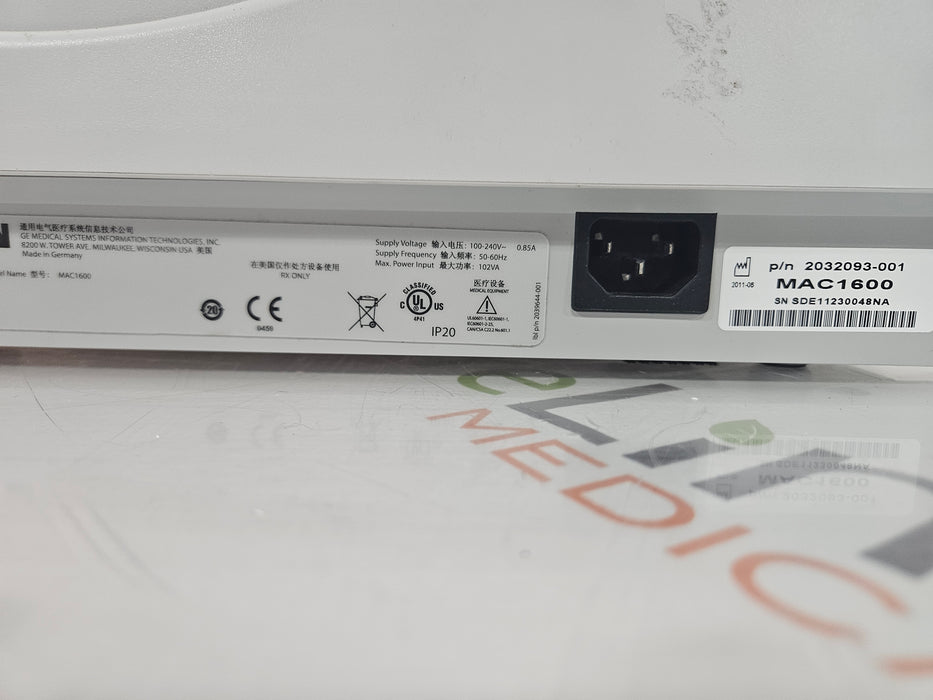 GE Healthcare GE Healthcare MAC 1600 ECG Cardiology reLink Medical