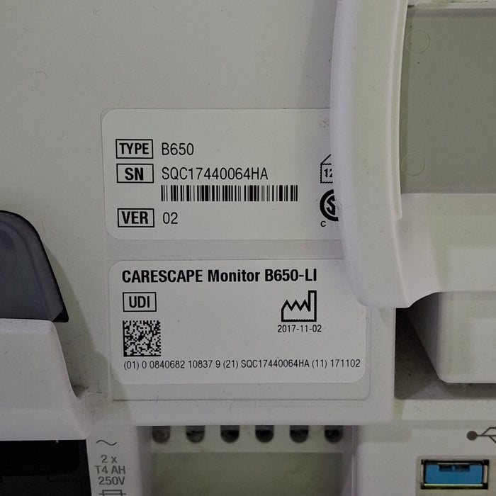 GE Healthcare GE Healthcare Carescape B650 Critical Care Patient Monitor Patient Monitors reLink Medical