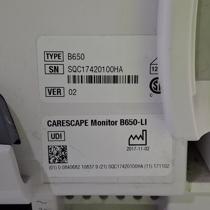 GE Healthcare GE Healthcare Carescape B650 Critical Care Patient Monitor Patient Monitors reLink Medical