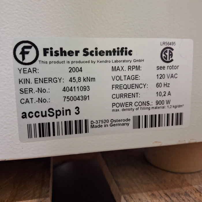 Fisher Scientific accuSpin3 Centrifuge