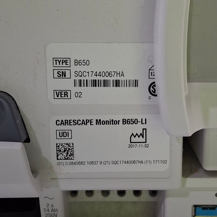 GE Healthcare GE Healthcare Carescape B650 Critical Care Patient Monitor Patient Monitors reLink Medical