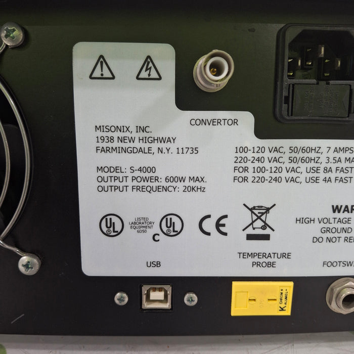 Misonix, Inc. Misonix, Inc. S-4000 Sonicator Research Lab reLink Medical